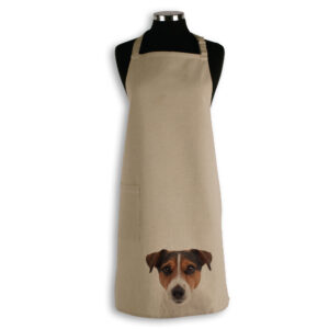 Apron Organic Cotton Beige Jack Russell
