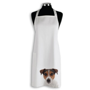 Apron Organic Cotton White Jack Russell