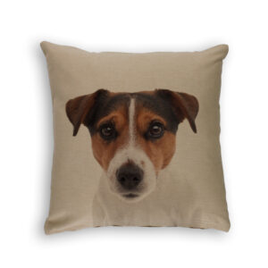 Cushion Cover Organic Cotton Beige Jack Russell
