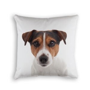 Cushion Cover Organic Cotton White Jack Russell
