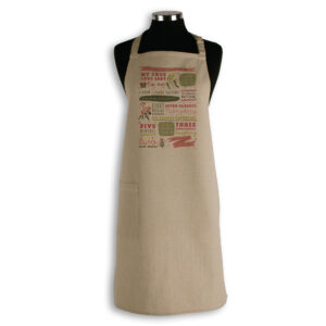 Apron Organic Cotton Beige Twelve Days of Christmas