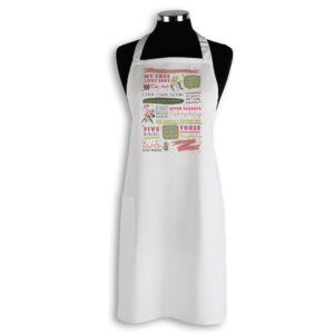 Apron Organic Cotton White Twelve Days of Christmas