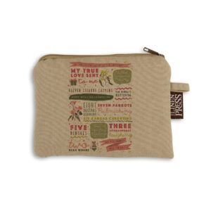 Purse Organic Cotton Beige Twelve Days of Christmas