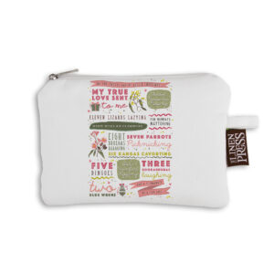 Purse Organic Cotton White Twelve Days of Christmas