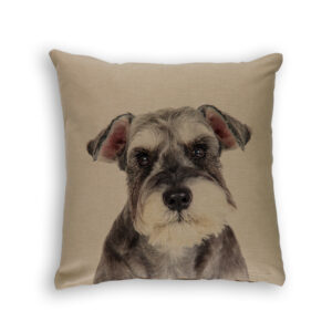 Cushion Cover Organic Cotton Beige Schnauzer