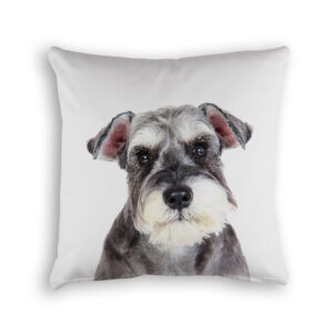 Cushion Cover Organic Cotton White Schnauzer