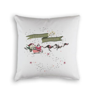 Cushion Cover Organic Cotton White Happiest Christmas Santa