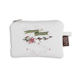 Purse Organic Cotton White Hapiest Christmas Santa