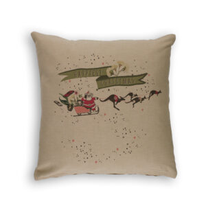 Cushion Cover Organic Cotton Beige Hapiest Christmas Koala