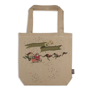 Tote Bag Organic Cotton Beige Hapiest Christmas Koala