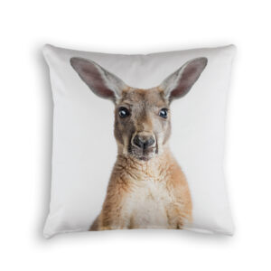 Cushion Cover Organic Cotton White Kangaroo