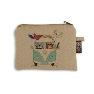 Purse Organic Cotton Beige Blue Kombi