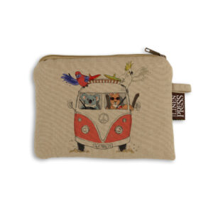 Purse Organic Cotton Beige Red Kombi