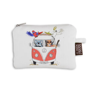 Purse Organic Cotton White Red Kombi