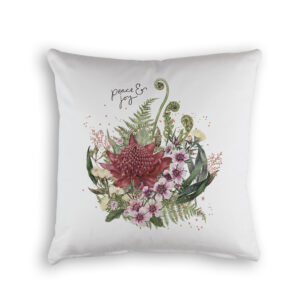 Cushion Cover Organic Cotton White Christmas Peace and Joy
