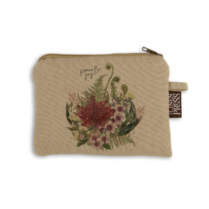 Purse Organic Cotton Beige Christmas Peace and Joy