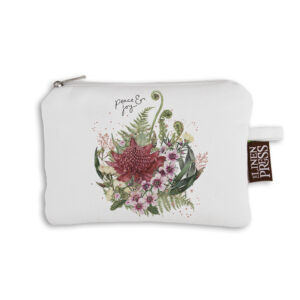 Purse Organic Cotton White Christmas Peace and Joy