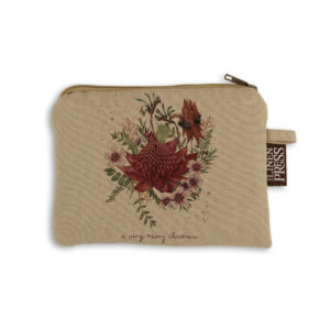 Purse Organic Cotton Beige Waratah Very Merry Christmas
