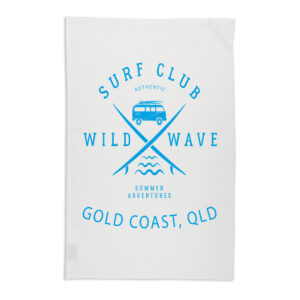 Tea Towel Organic Cotton White Gold Coast Surf