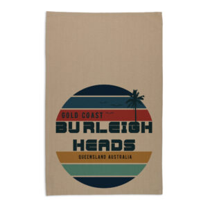 Tea Towel Organic Cotton Beige Burleigh Heads Circle