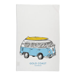Tea Towel Organic Cotton White Side Kombi Gold Coast