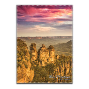 Tea Towel Microfibre Blue Mountains Three Sisters Sunset