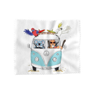 Lens Cloth Blue Kombi with Animals Australia