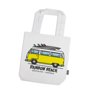 Tote Bag Organic Cotton White Rainbow Beach Yellow Kombi
