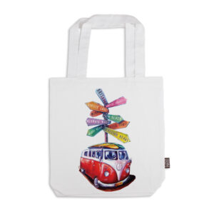 Tote Bag Organic Cotton White Deborah Broughton Roadtrip Burleigh Heads