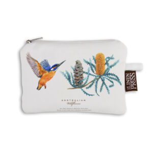 Purse Organic Cotton White Australian Wildflowers