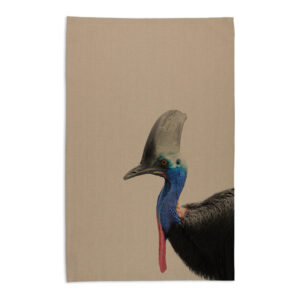 Tea Towel Organic Cotton Beige Cassowary