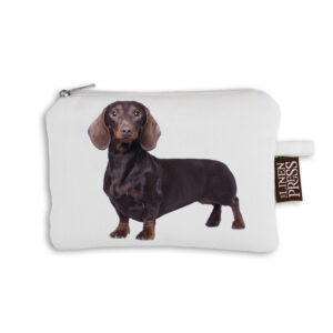 Purse Organic Cotton White Dachshund