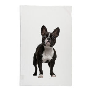 Tea Towel Organic Cotton White French Bulldog