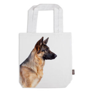 Tote Bag Organic Cotton White German Shepherd