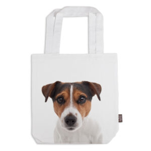Tote Bag Organic Cotton White Jack Russell