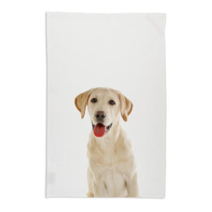 Tea Towel Organic Cotton White Labrador