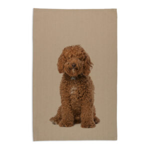 Tea Towel Organic Cotton Beige Labradoodle