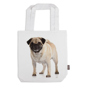 Tote Bag Organic Cotton White Pug
