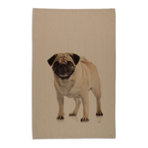 Tea Towel Organic Cotton Beige Pug