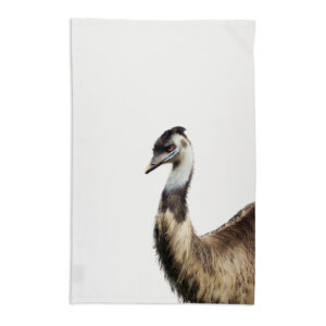 Tea Towel Organic Cotton White Emu