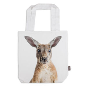 Tote Bag Organic Cotton White Kangaroo