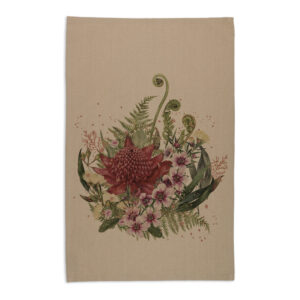 Tea Towel Organic Cotton Beige Natives 1