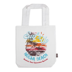 Tote Bag Organic Cotton White Noosa Surf's Up