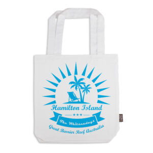 Tote Bag Organic Cotton White Hamilton Island Logo