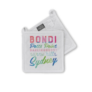 Pot Holder Organic Cotton White Sydney Typography Places