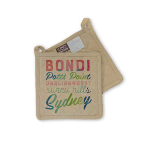 Pot Holder Organic Cotton Beige Sydney Typography Places