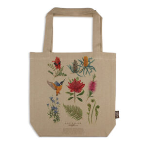 Tote Bag Organic Cotton Beige Australian Wildflowers