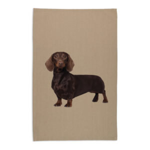 Tea Towel Organic Cotton Beige Dachshund