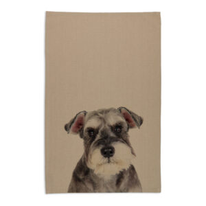 Tea Towel Organic Cotton Beige Schnauzer