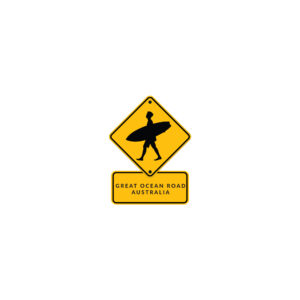 Sticker Vinyl Roadsign Surfer Great Ocean Road